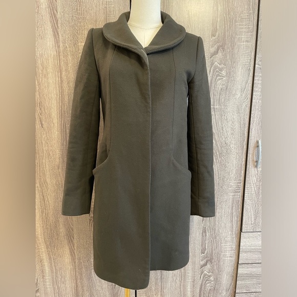 Wilfred Jackets & Blazers - WILFRED Aritzia Brown Wool Cashmere Blend Button Up Trench Jacket